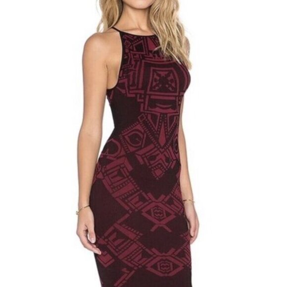 Free People Black and Red Midi Dress - Picture 2 of 14